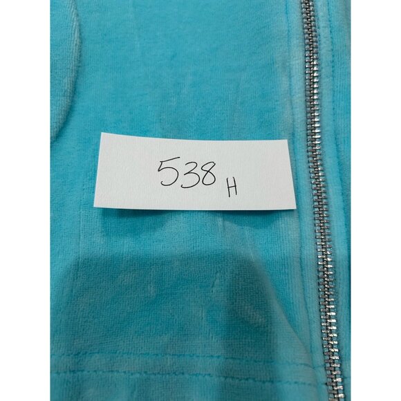 Can Do Fashions Womens Light Blue Full Zip Collared Jacket SZ Small - Picture 8 of 8